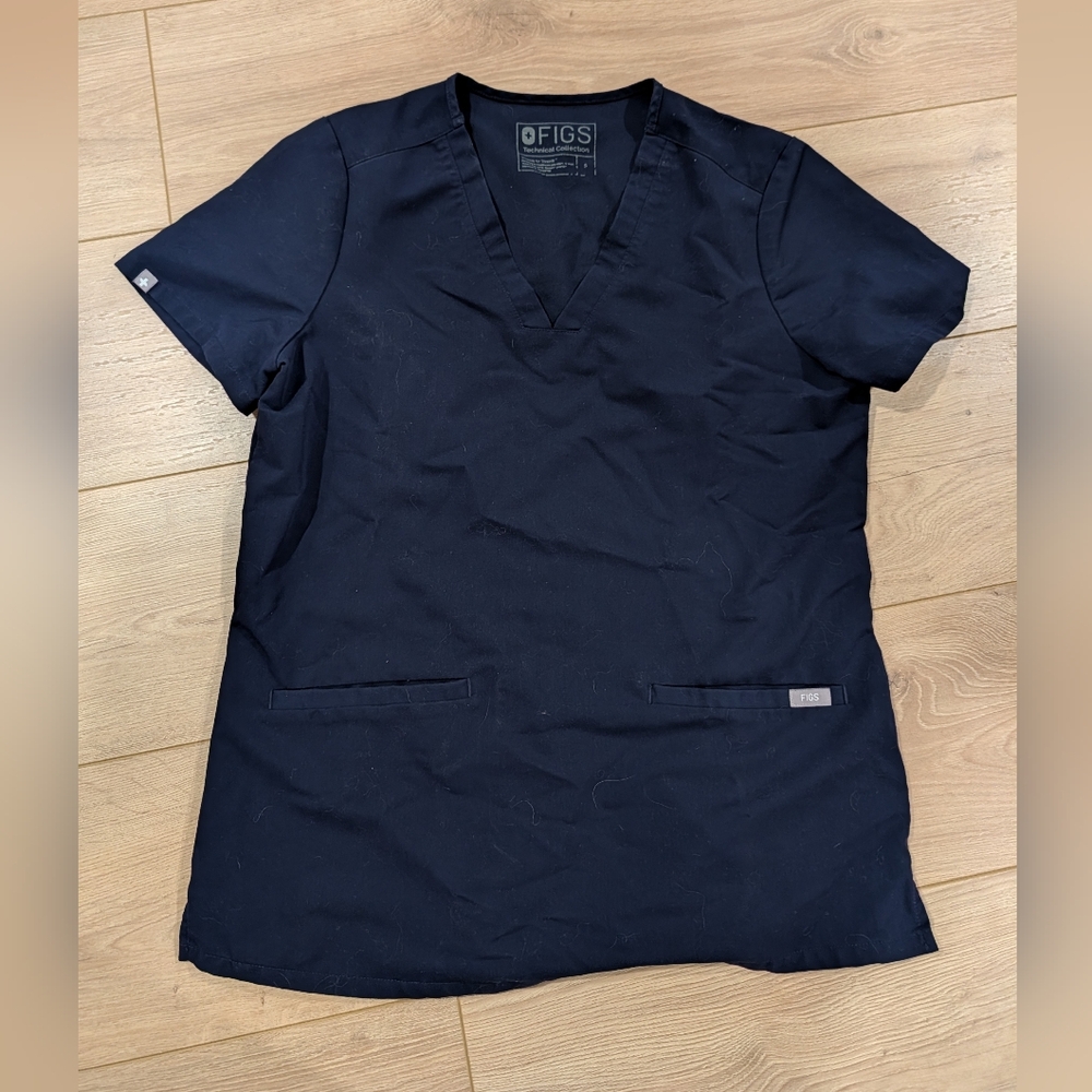Figs Technical Collection Navy Scrub Top